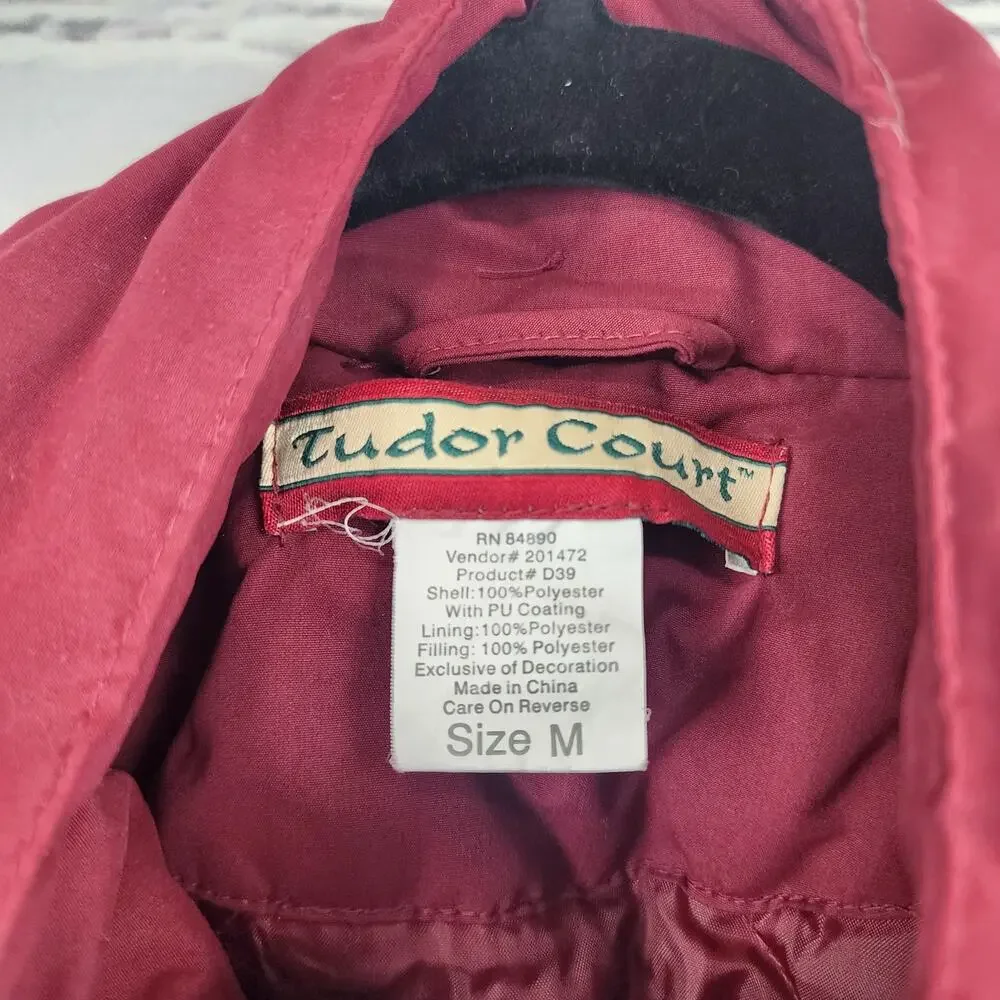 Tudor Court Puffer Jacket Womens M Red Warm full Zip Insulated winter outdoors - Picture 3 of 12